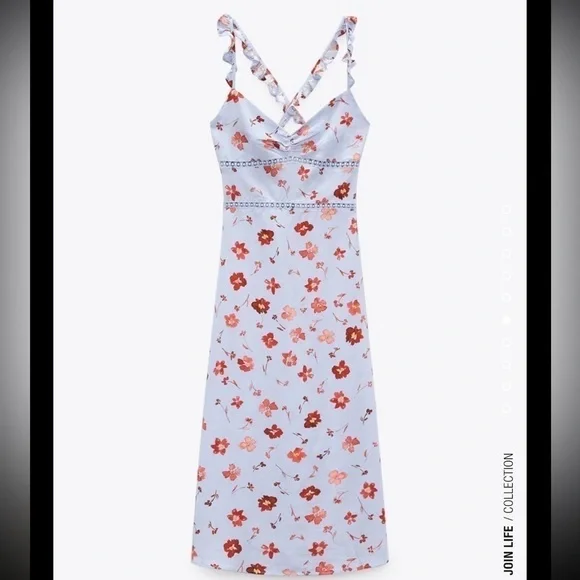 Zara Printed Linen Blend Dress - Picture 5 of 15